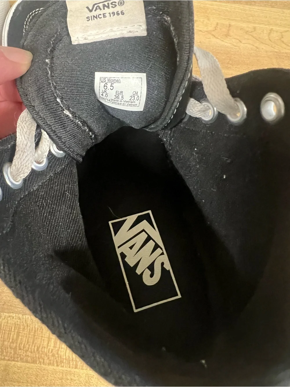 Vans Black and White Platform Sk8-Hi Sneakers - Picture 9 of 9